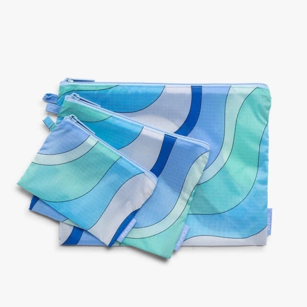 Calpak Blue and Teal Travel Pouches